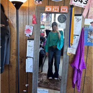 Teal western dress shirt